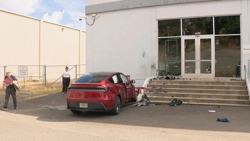 3 taken to hospital after Tesla crashes into Tesla dealership in South Portland
