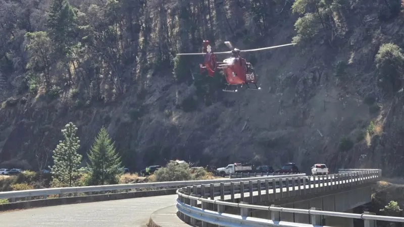 Helicopter used in recovering injured motorcyclist in Josephine County