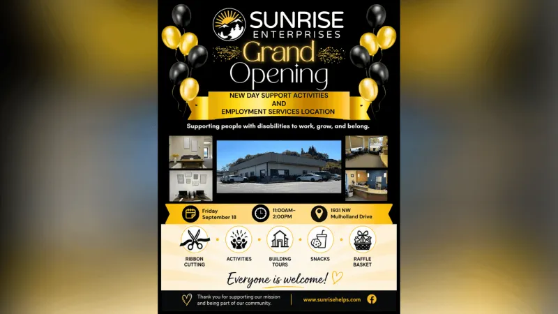 Sunrise Enterprises sets Sept. 18 grand opening, ribbon-cutting at new Mulholland site