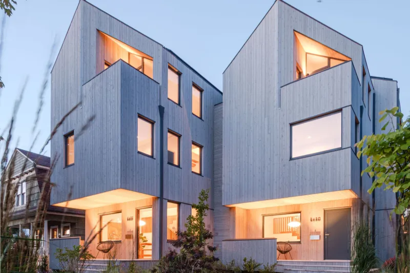 Property Watch: A Sculptural, Cedar-Clad Townhome near Alberta