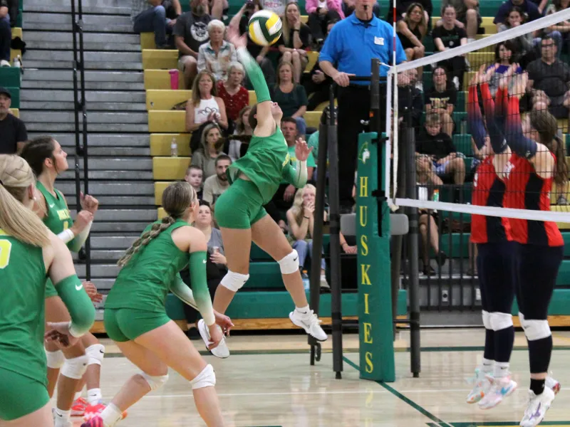 Husky spikers down Newport, then lose heartbreaker at Molalla