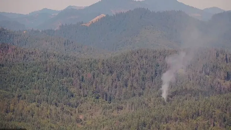 Crews battle quarter-acre grass fire near Grants Pass with helicopter support