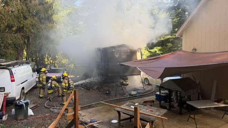 Firefighters put out blaze that burned RV, two cars on rural Washington County property