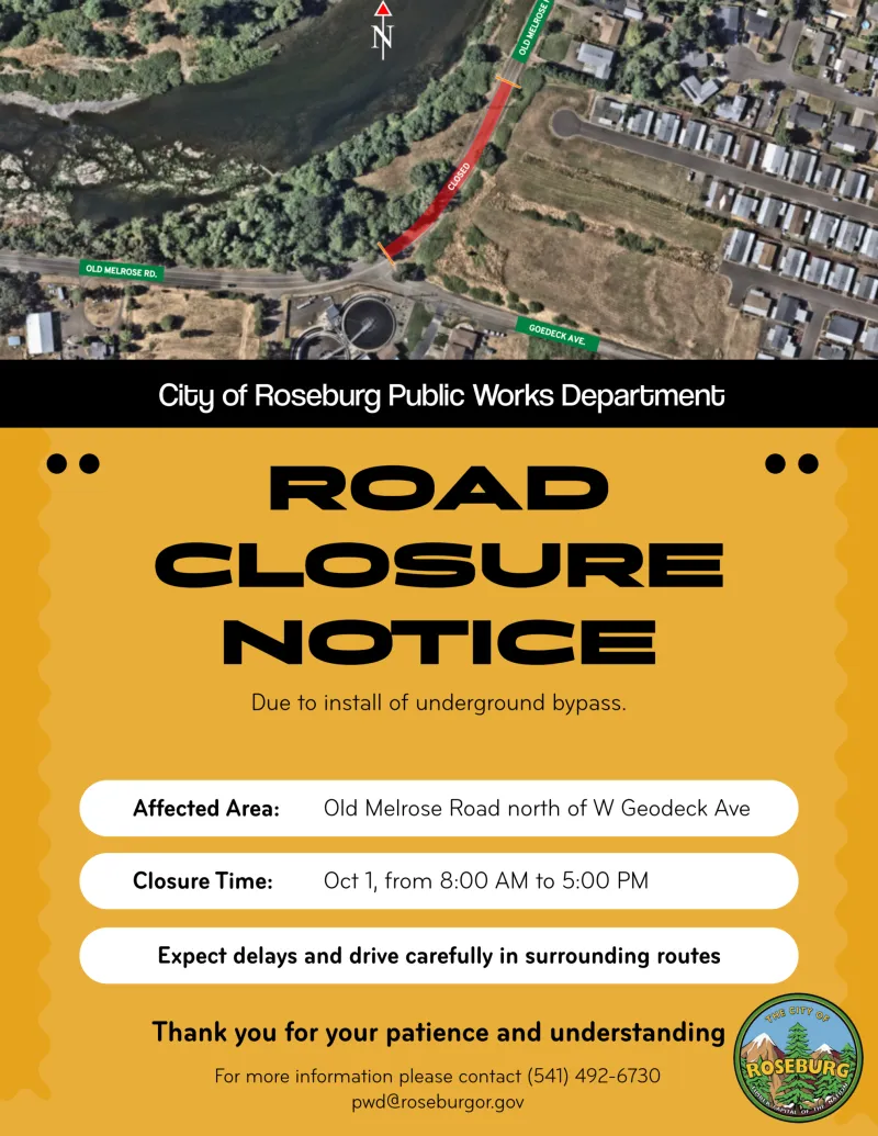 Section of Old Melrose Road to Close Thursday