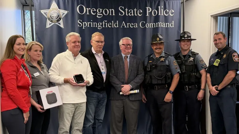 Donations equip Oregon State Police vehicles in Lane County with 39 AEDs