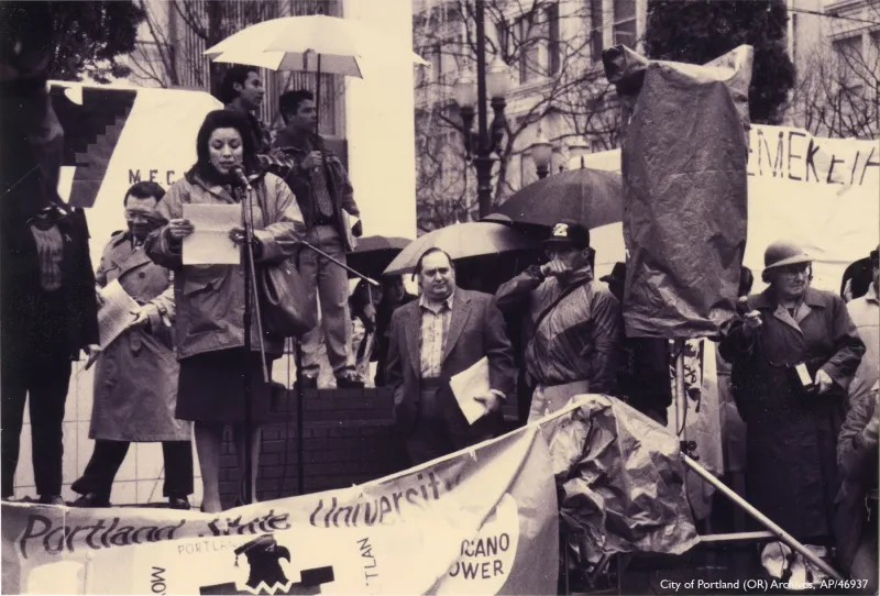 Hispanic Parents for Portland Schools rally, 1994