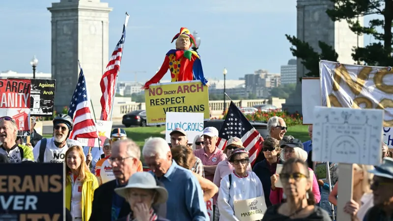As Trump's proposed arch looms over D.C., protesters pin their hopes on the midterms
