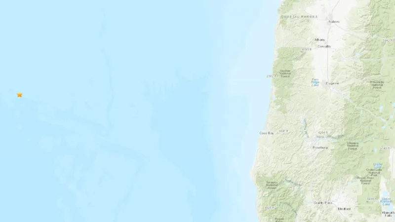 Second earthquake strikes off Oregon Coast Sunday afternoon