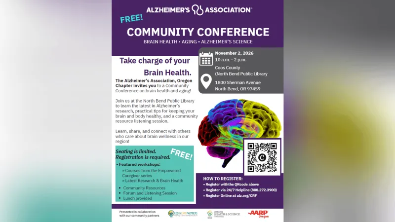 Alzheimer's Association to host free brain health conference Nov. 2 in North Bend