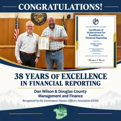 DOUGLAS COUNTY EARNS NATIONAL AWARD FOR FINANCIAL REPORTING