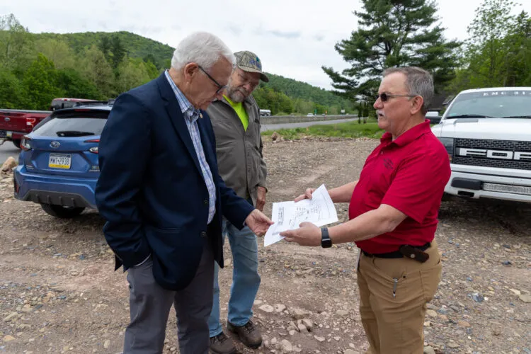 Officials gather at plot slated for Lewis Township municipal building
