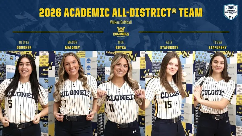 Five From Wilkes Softball Named Academic All-District by College Sports Communicators