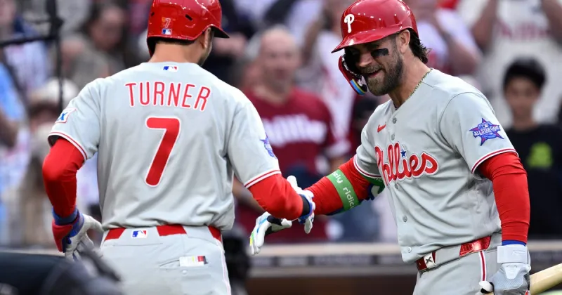 Trea Turner, J.T. Realmuto and Bryce Harper hit home runs to power Phillies past Padres