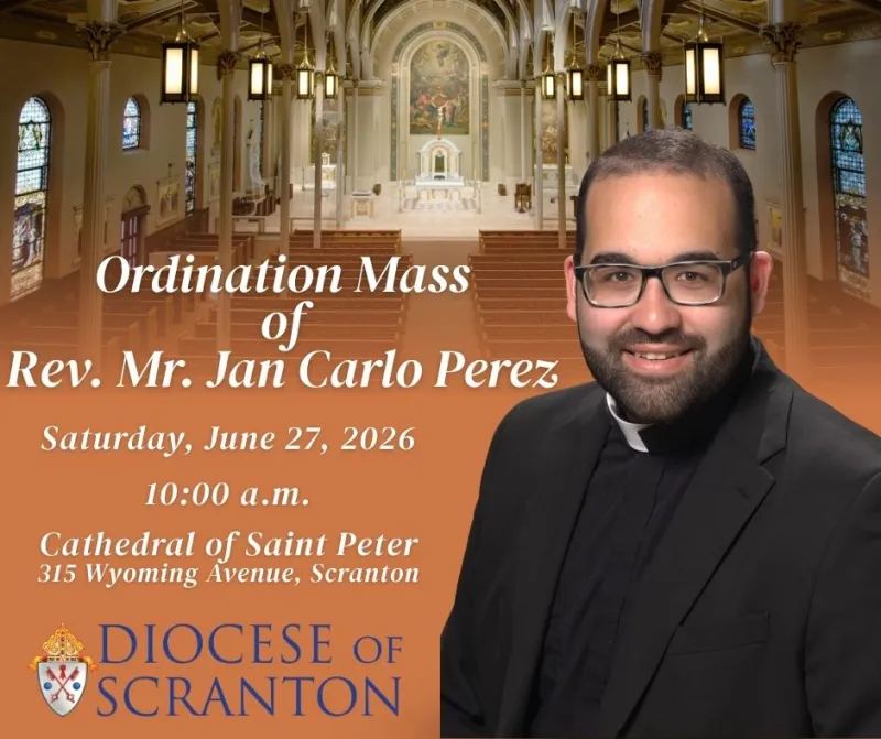 Bishop to ordain Rev. Mr. Jan Carlo Perez to Priesthood June 27