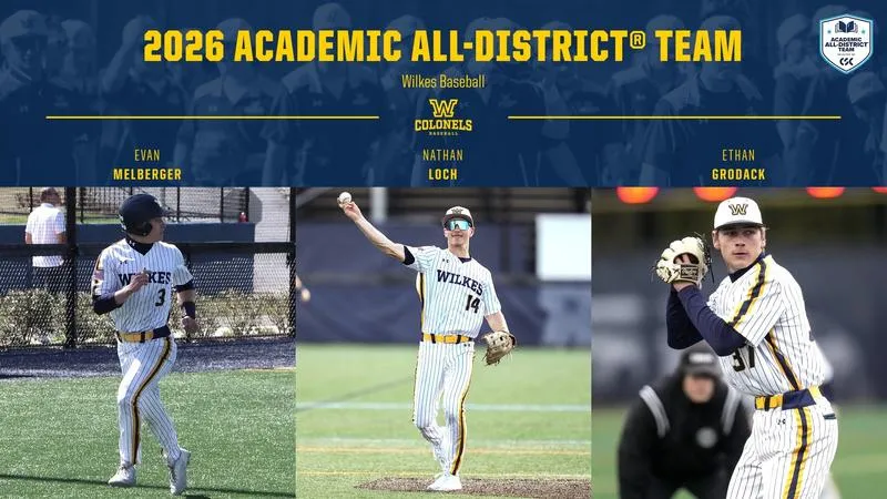 Trio from Wilkes Baseball Named Academic All-District by College Sports Communicators