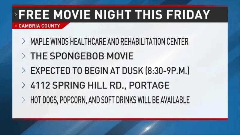 Cambria Co. healthcare and rehab center to hold free movie night