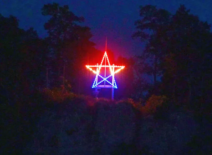 Star of the show: Hollidaysburg lights Chimney Rocks star to celebrate America250