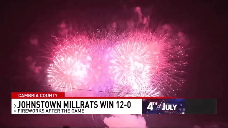 Johnstown Mill Rats celebrate 4th of July with fireworks show