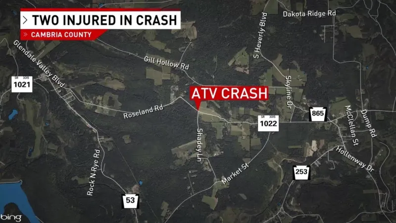Two people transported after ATV crash in Cambria Co.