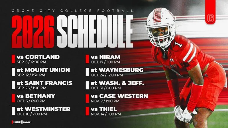 Grove City 2026 schedule online