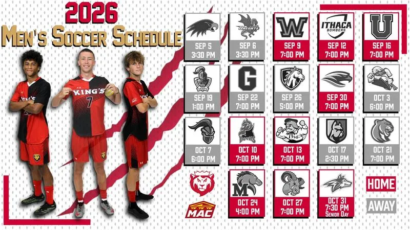 Raynor Unveils 2026 Men's Soccer Schedule