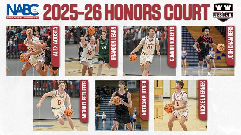 Men's Basketball: Seven Presidents Honored for Academic Work on 2025-26 NABC Honors Court
