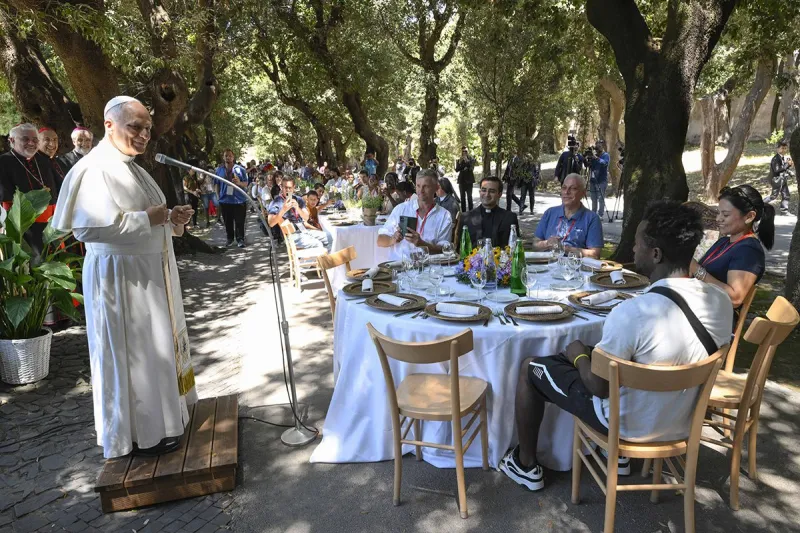 Pope Leo shares meal with vulnerable guests at Castel Gandolfo