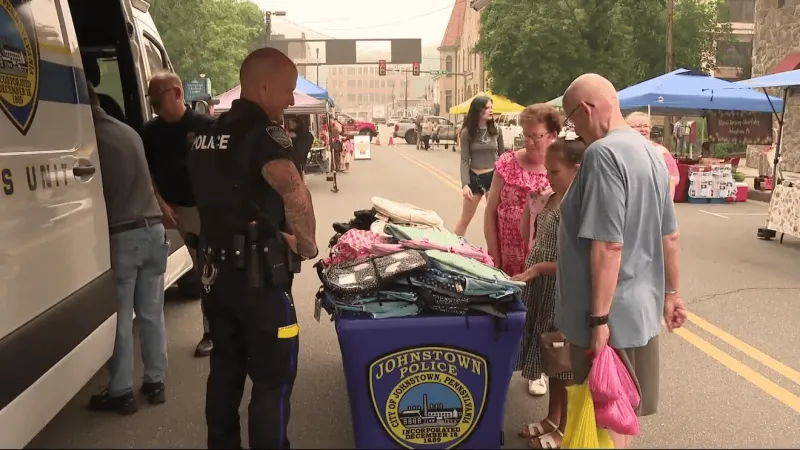 Johnstown Police Department gives away free backpacks for upcoming school year
