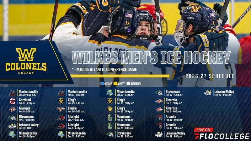 Wilkes Men's Ice Hockey Releases 2026-27 Schedule