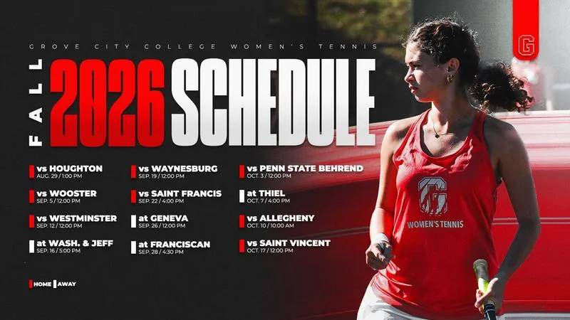 Grove City women's tennis schedule online