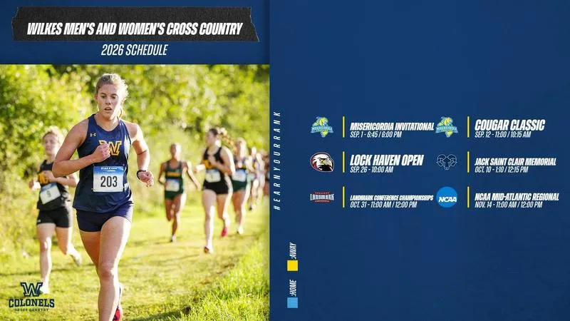 Wilkes Men's & Women's Cross Country Release 2026 Schedule