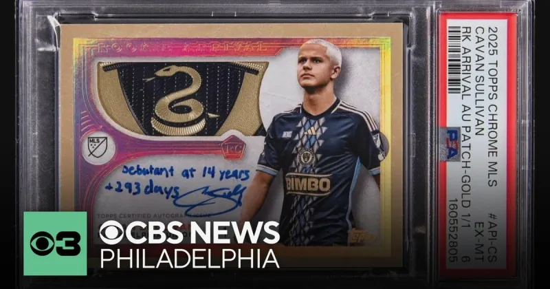 Sports card depicting Cavan Sullivan's Philadelphia Union debut sells for $90K