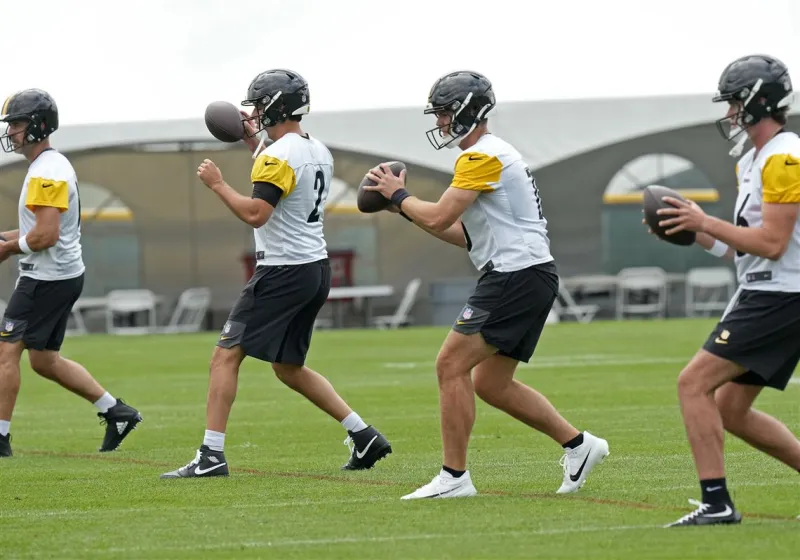 Mason Rudolph is comfortable in the Steelers' QB competition as Will Howard, Drew Allar develop