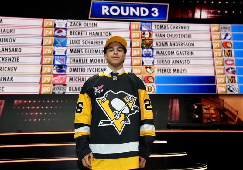 'I just want to make her proud': Penguins draft pick Pierce Mbuyi carries his mother's memory on the ice
