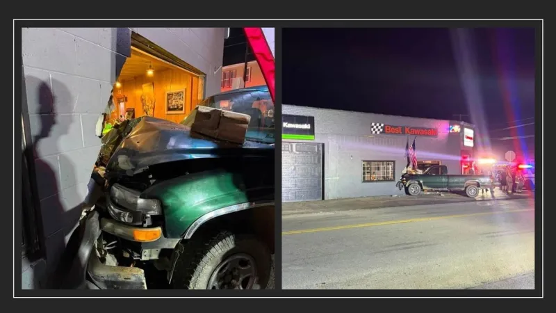 Officials: Truck crashes into motorcycle repair shop in Big Run Borough