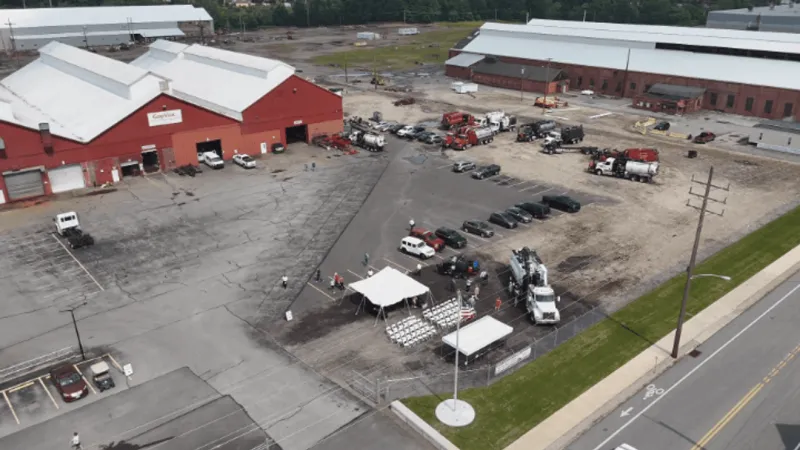 Johnstown's GapVax marks expansion into historic steel mill building with flag raising