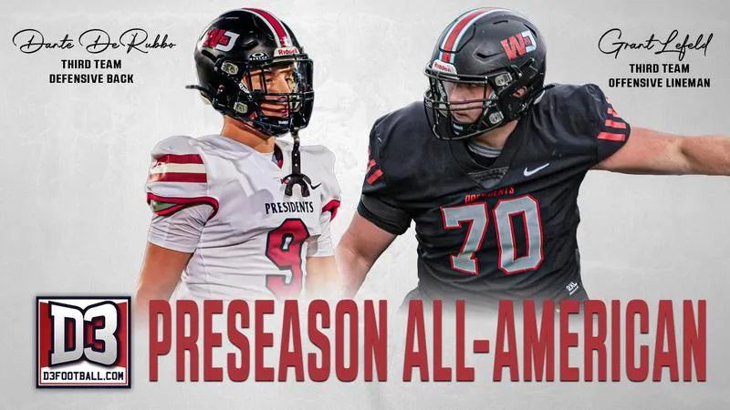 Football: DeRubbo, Lefeld Named 2026 D3football.com Preseason All-Americans
