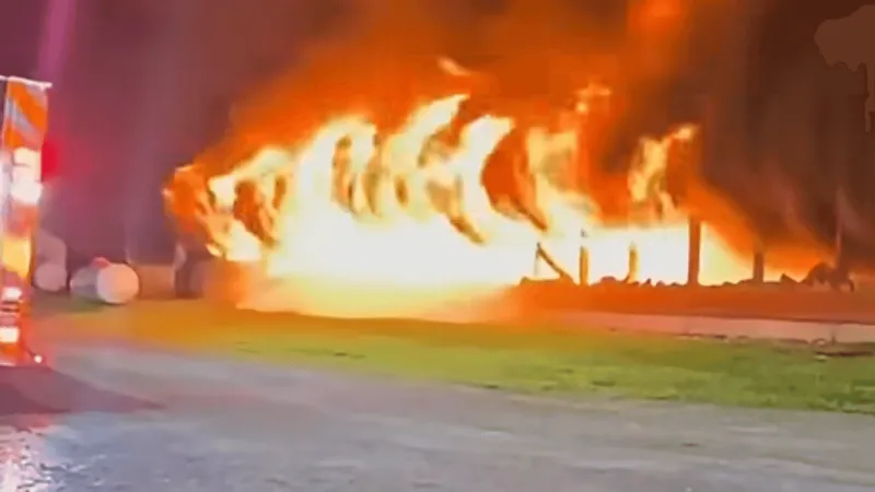 Firefighters battle massive double turkey barn fire in Mifflin County