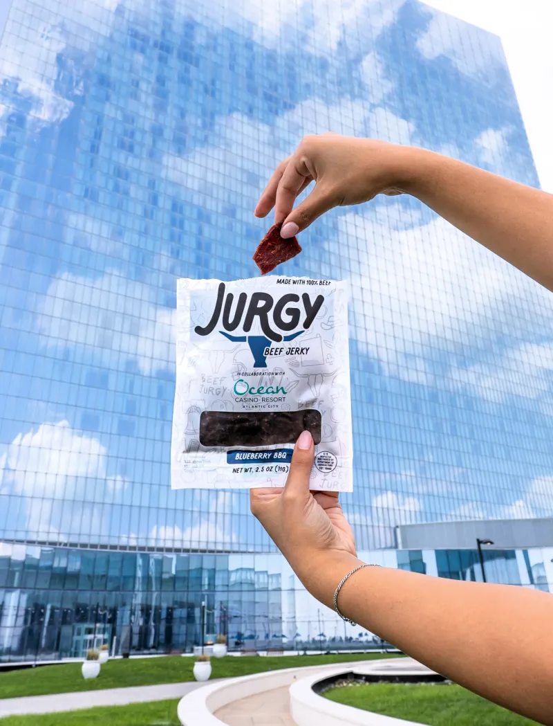 Ocean Casino Resort Teams Up With Eagles Center Cam Jurgens for Blueberry BBQ Jurgy Beef Jerky