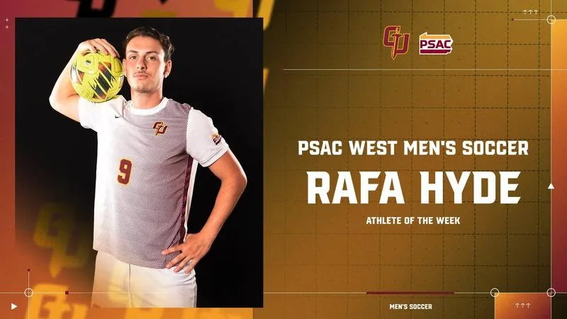 Rafa Hyde Named PSAC West Men's Soccer Athlete of the Week