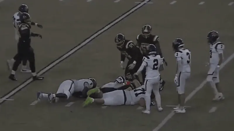 Video appears to show Milton Hershey football player's ankle being twisted after tackle