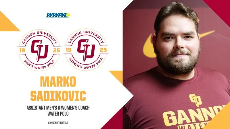 Former Gannon Standout Marko Sadikovic Returns as Men's and Women's Water Polo Assistant Coach