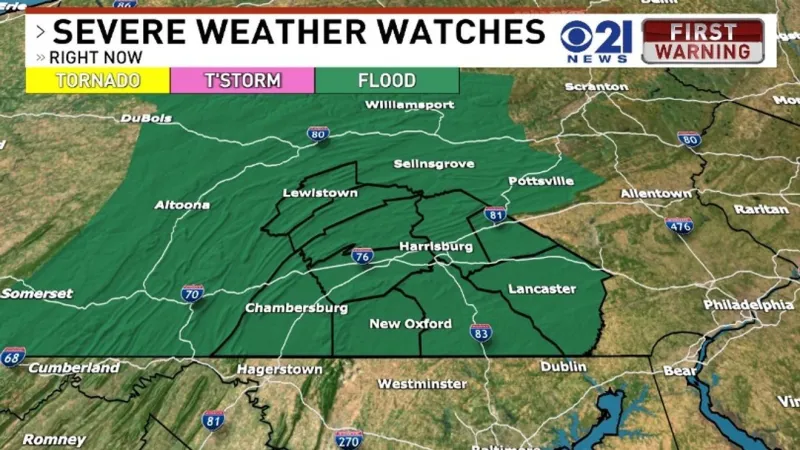 Heavy t'storms today, more flooding possible