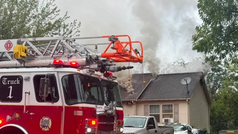 VIDEO | Camera catches lightning as it strikes house, starting fire in York County