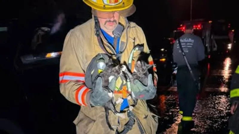 Kittens rescued from flood waters after hydroplane crash leaves 1 injured