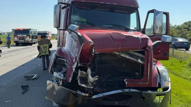 Tractor-trailer crash on I-81 causes milk spill, halts Franklin County traffic