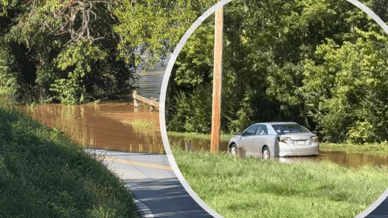 Lancaster County road 'closed indefinitely' after river floods over pavement, disables car