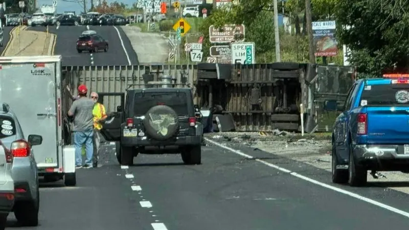 Road closed after tractor-trailer rolls over during crash; injuries reported, PennDOT says