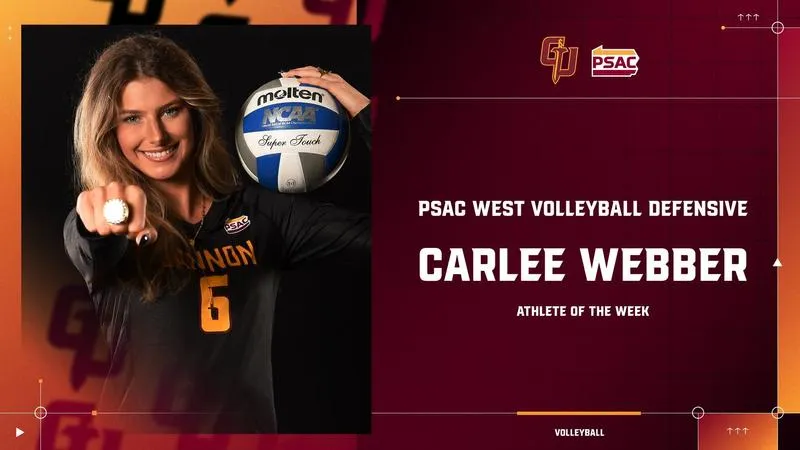 Webber Named PSAC West Defensive Athlete of the Week