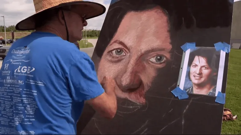 'Memories of heroes:' Area chalk artists create portraits of Flight 93 passengers and crew